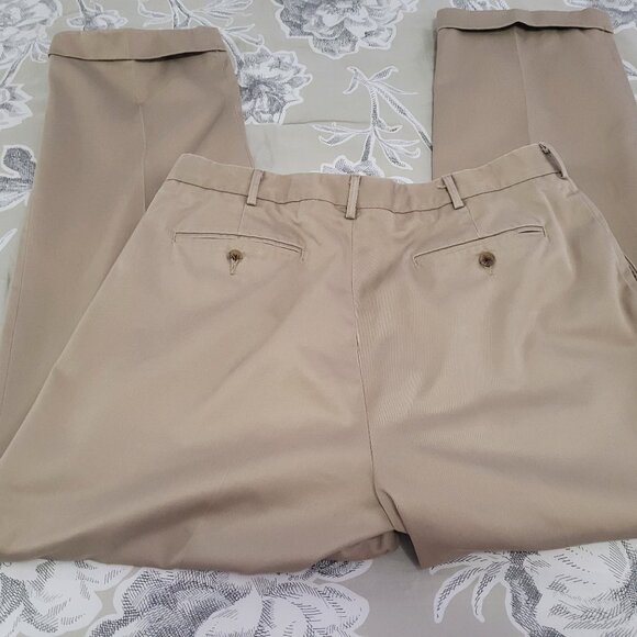 Lands' End Men's Pleated Waist Cuffed Cotton Twill Pants 34 x 30 - Picture 8 of 10